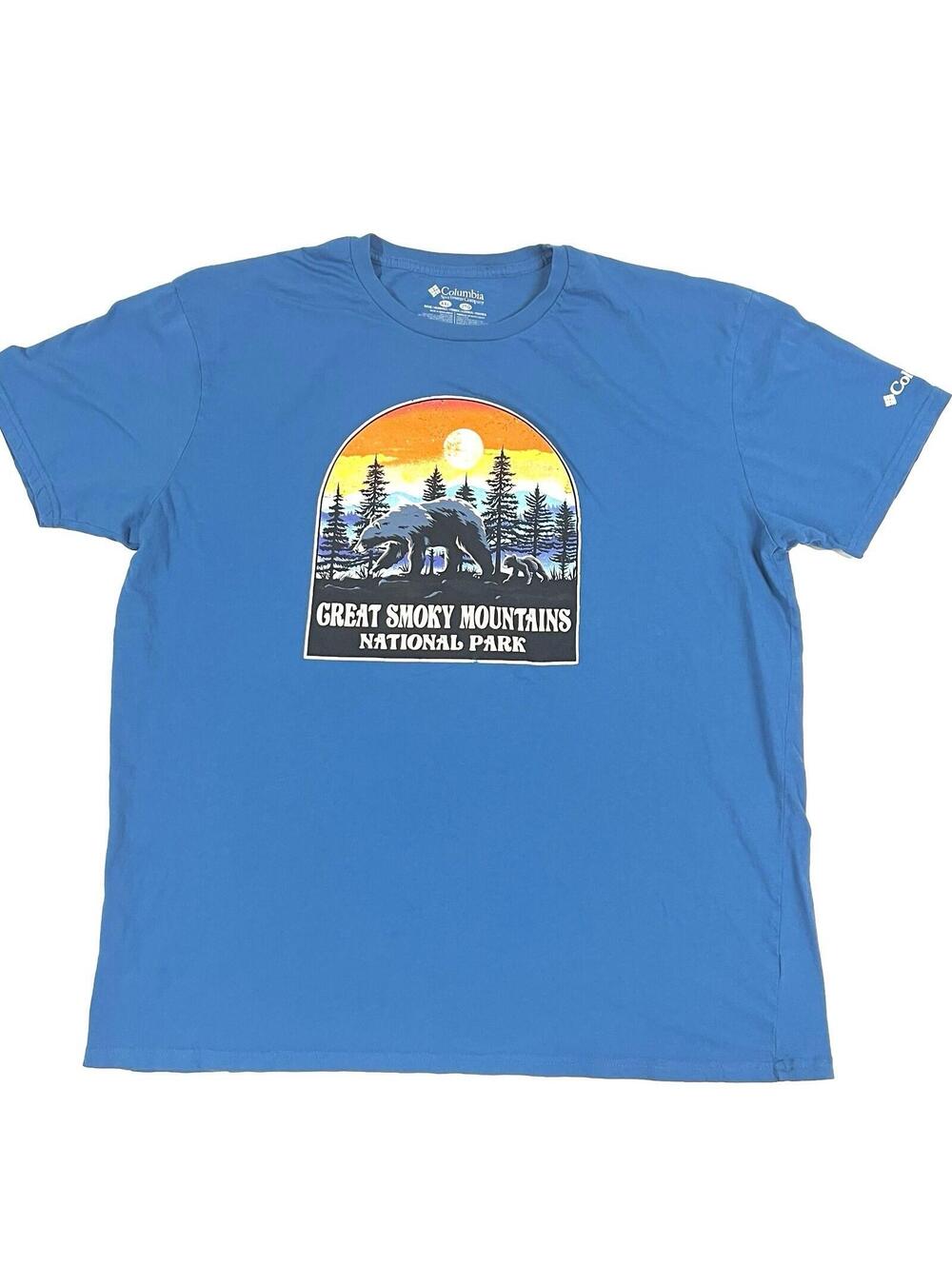 Columbia Great Smokey Mountains National Park T Shirt Mens Sz XXL Blue